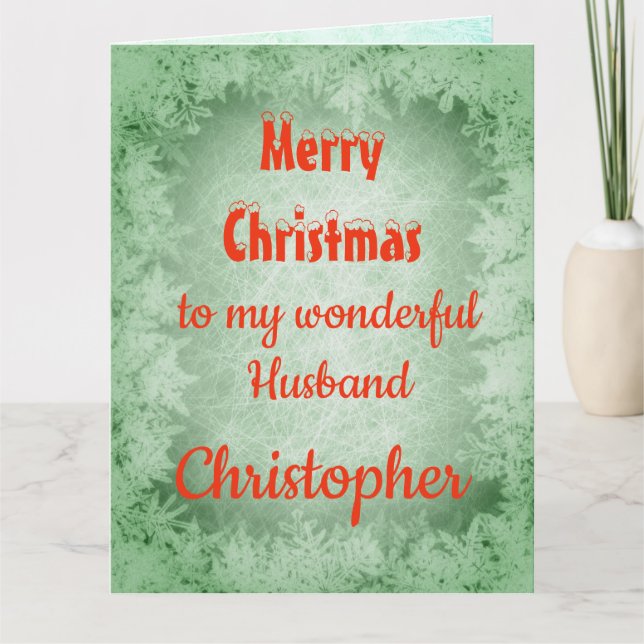 Tarjeta Feliz Navidad Personalizado Marido (Anverso)