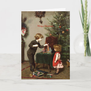 Tarjeta Feliz Navidad, pintura vintage de Felix Ehrlich