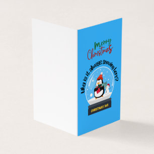 Tarjeta Feliz Navidad por qué siempre está nevando aquí