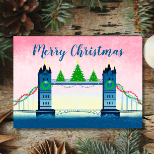 Tarjeta Feliz Navidad Puente de la Torre de Londres
