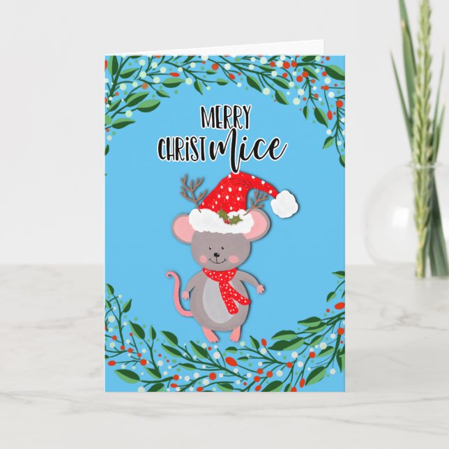 Tarjeta feliz navidad ratones navidades de chiste divertid (Anverso)
