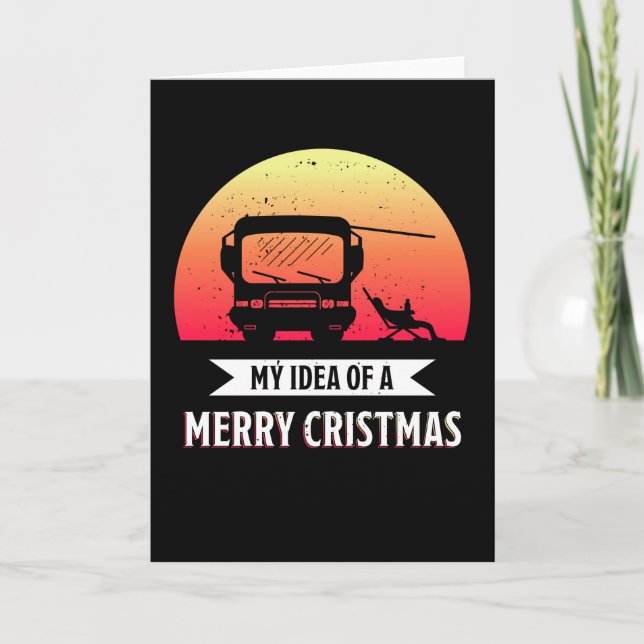 Tarjeta Feliz Navidad - Regalo Camper van RV (Anverso)