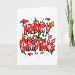 Tarjeta Feliz Navidad - Regalo de temporada festiva de Nav