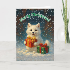Tarjeta Feliz Navidad - Regalo de Zorro Ártico