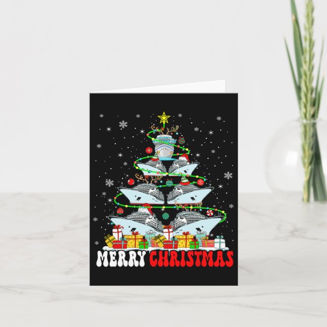 Tarjeta Feliz Navidad Reindeer Elf Santa Cruise Ships Xm (Anverso)