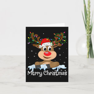 Tarjeta Feliz Navidad Reindeer Navidad Familia Matando Hom