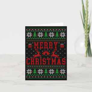 Tarjeta Feliz Navidad Renoide Copo de Nieve Suéter Feo de