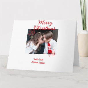 Tarjeta Feliz Navidad retro Navidad árbol de navidad niños