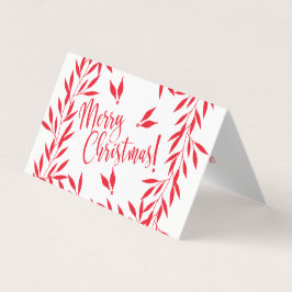 Tarjeta Feliz Navidad rojo blanco tu foto de texto dentro