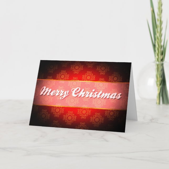 Tarjeta Feliz Navidad Rojo Elegante Fiesta Moderna (Anverso)