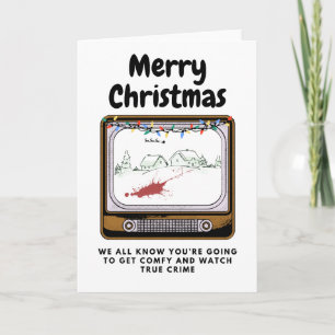 Tarjeta Feliz Navidad Sabemos que estás viendo crímenes re