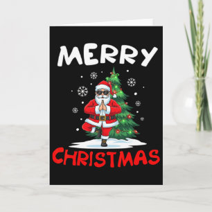 Tarjeta Feliz Navidad Santa Amante del Yoga Practicante