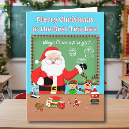 Tarjeta Feliz Navidad Santa Claus como Maestro