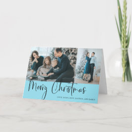 Tarjeta Feliz Navidad Script Collage de fotos vacaciones a