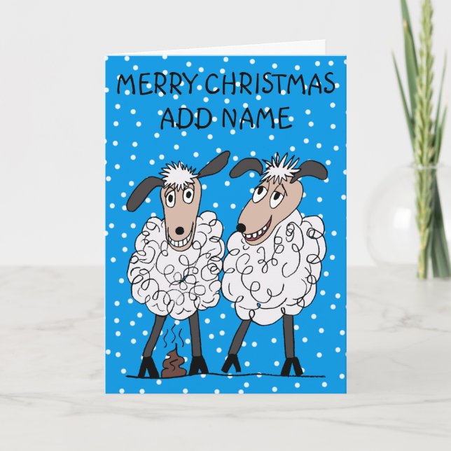 Tarjeta Feliz Navidad Sheep (Anverso)