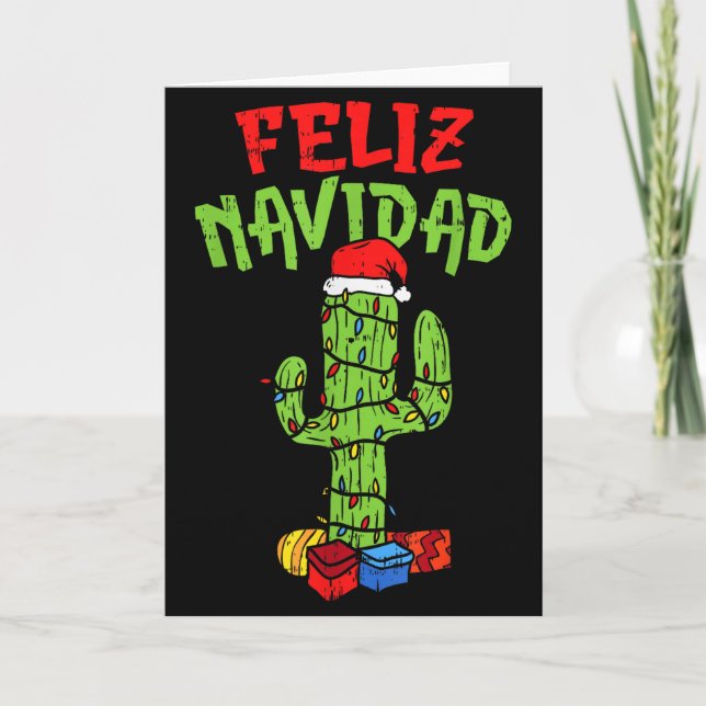 Tarjeta Feliz Navidad Shirt Mexican Christmas Cactus Xmas  (Anverso)