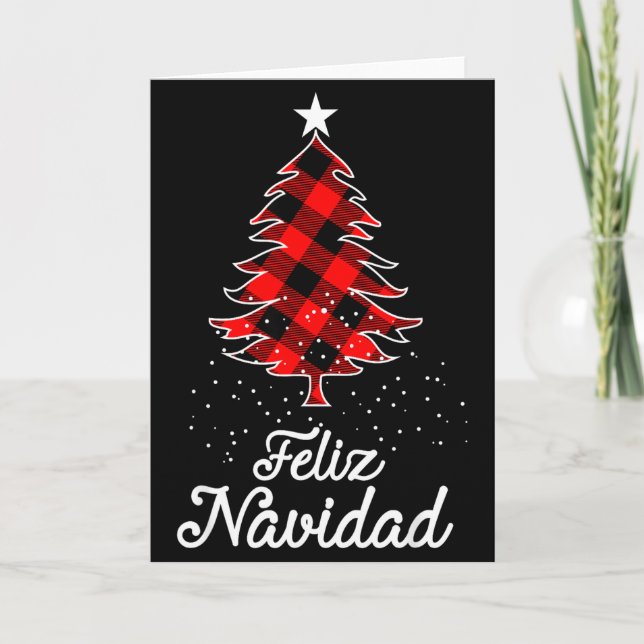 Tarjeta Feliz Navidad Shirts Family - Christmas Trees Buff (Anverso)
