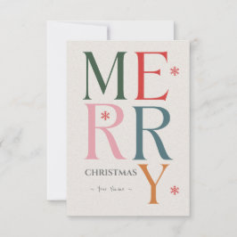 Tarjeta Feliz Navidad, simple y moderno Personalizado de t