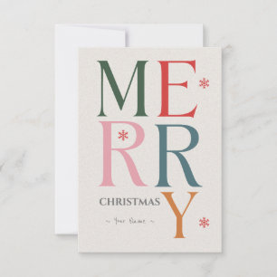 Tarjeta Feliz Navidad, simple y moderno Personalizado de t