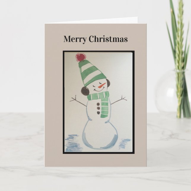 Tarjeta Feliz Navidad Snowman Card (Anverso)