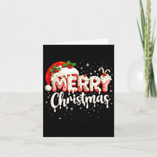 Tarjeta Feliz Navidad Sombrero de Santa Navidades Pijama F