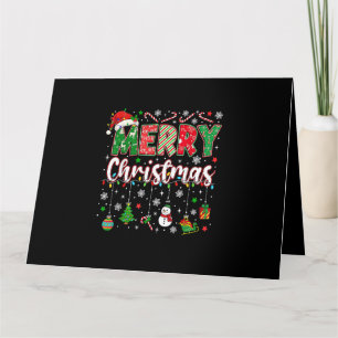Tarjeta Feliz Navidad Sombrero Rojo de Santa Reno Santa Co