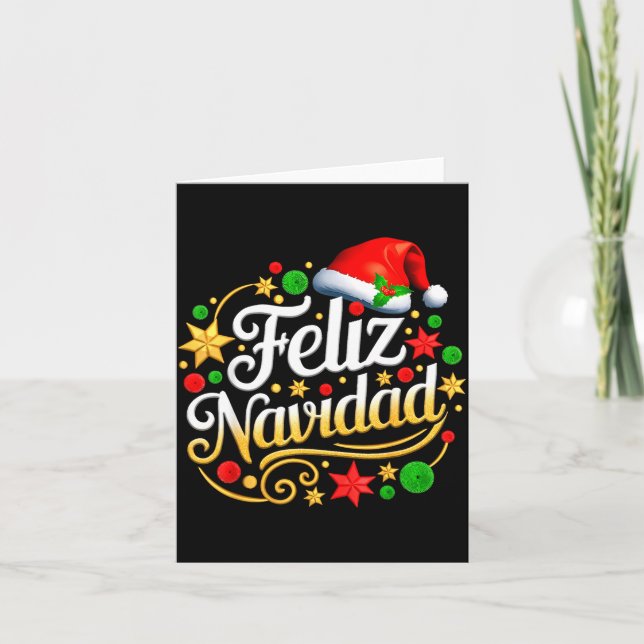 Tarjeta Feliz Navidad Spanish Mexican Christmas Xmas Holid (Anverso)
