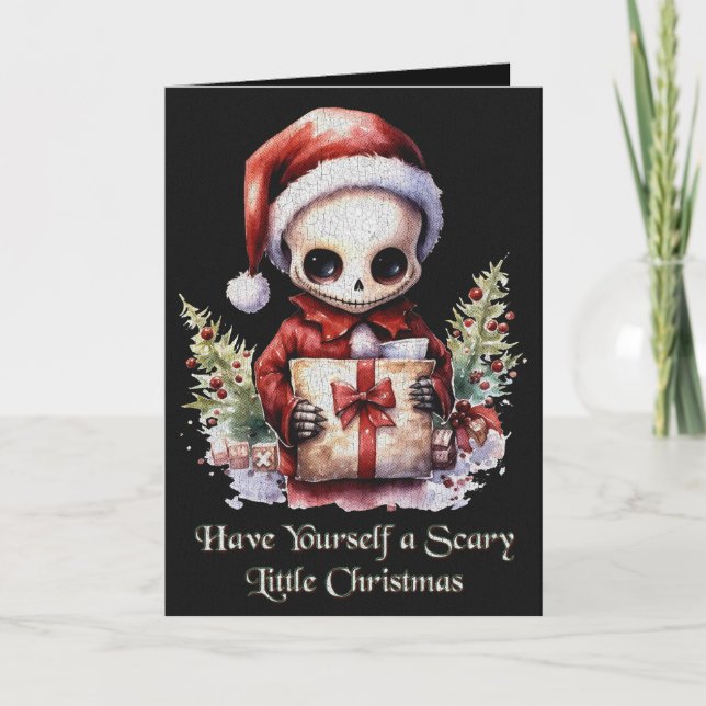 Tarjeta Feliz Navidad Spooky Gothic (Anverso)