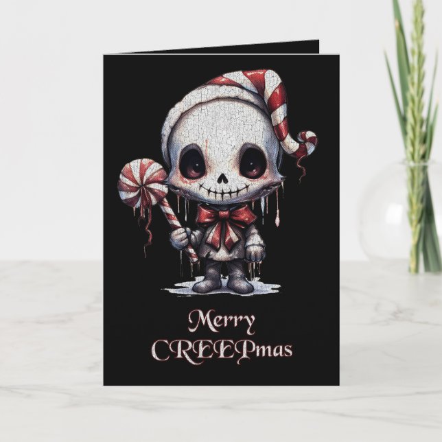 Tarjeta Feliz Navidad Spooky Gothic (Anverso)