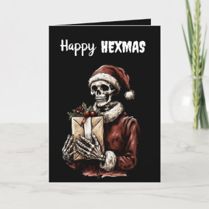 Tarjeta Feliz Navidad Spooky Skeleton Gótico