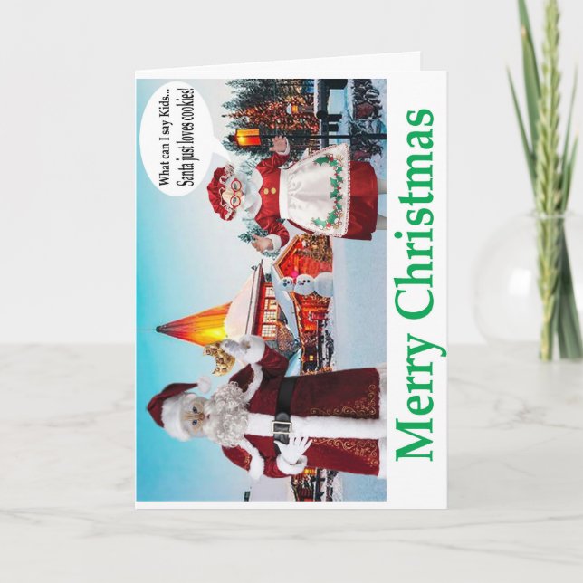 Tarjeta Feliz Navidad.  Sr y Sra CAT garras. (Anverso)