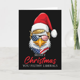 Tarjeta Feliz Navidad Sucios Liberales Águila Trump San