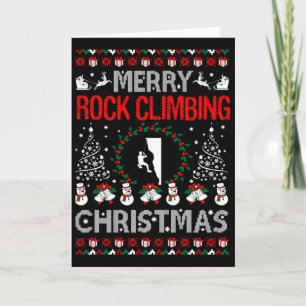 Tarjeta Feliz Navidad Suéter Feo de Escalada en Roca Outdo