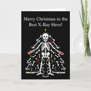 Tarjeta Feliz Navidad Técnico de Rayos X Navidad Esqueleto