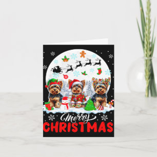 Tarjeta Feliz Navidad Tres Reindeer de Santa Elf Yorkshire