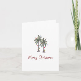 Tarjeta Feliz Navidad Tropical Palm Trees Beach Holiday