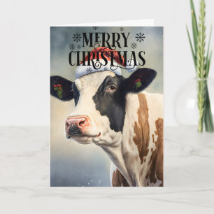 Tarjeta Feliz Navidad Vaquita Linda