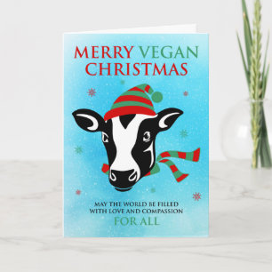 Tarjeta Feliz Navidad Vegana (personaliza el mensaje dentr