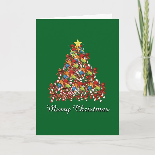 Tarjeta Feliz Navidad Verde Fiesta  (Anverso)