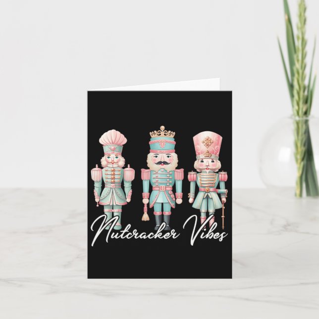 Tarjeta Feliz Navidad Vibes Nutcracker Ballet Paz Noche de (Anverso)