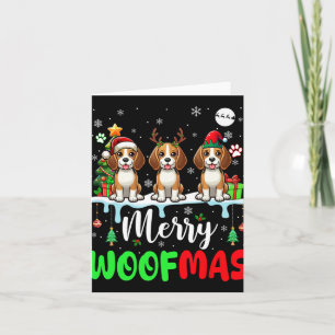 Tarjeta Feliz Navidad Woag de tres renos de Santa Elf Beag