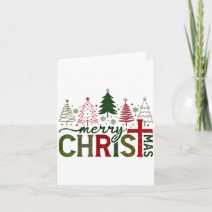 Tarjeta Feliz Navidad Xmas Cristiano Jesús Familia Pijama