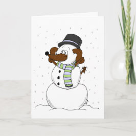 Tarjeta "Feliz Navidad y Año Nuevo" de Snowman Mid