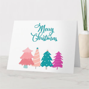 Tarjeta feliz navidad y cuaderno de árboles de navidad ros