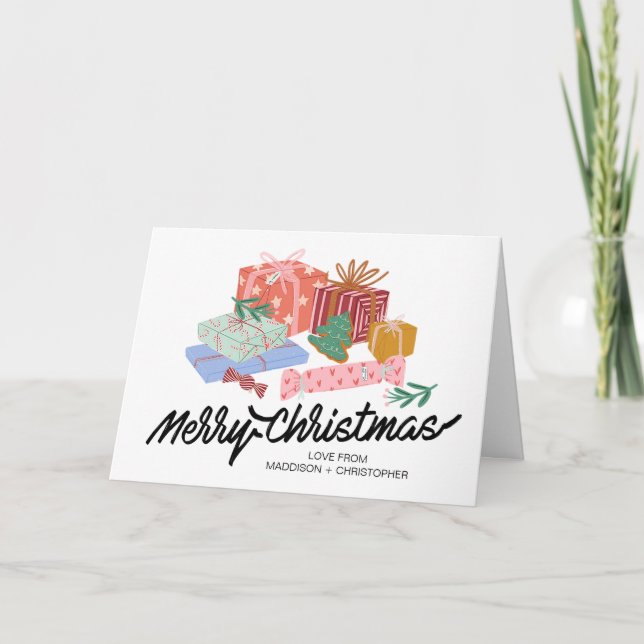 Tarjeta Feliz Navidad y deseos para los amigos de la famil (Anverso)