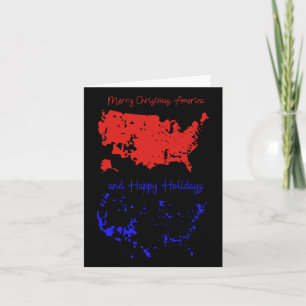 Tarjeta Feliz Navidad Y Felices Fiestas Mapa Estadounidens