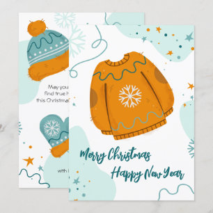 Tarjeta Feliz Navidad y Feliz Año Nuevo