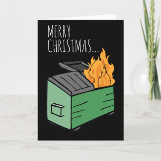 Tarjeta Feliz Navidad y Feliz Año Nuevo Incendio de Conten