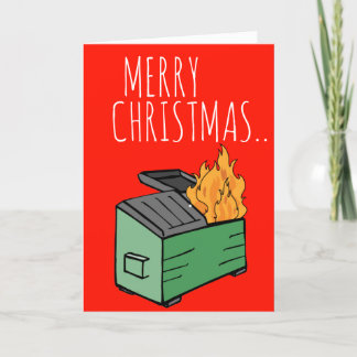 Tarjeta Feliz Navidad y Feliz Año Nuevo Incendio de Conten