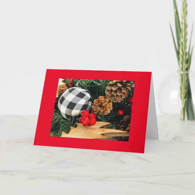 Tarjeta **FELIZ NAVIDAD** y "UN AÑO NUEVO MUY FELIZ" (Anverso)